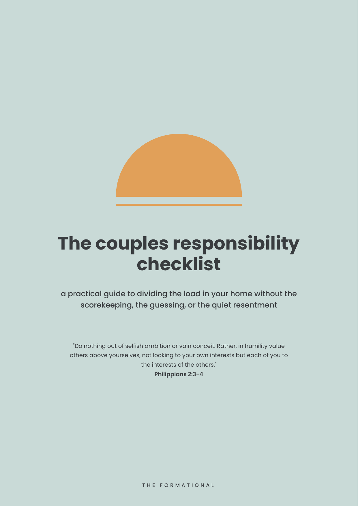 The couples responsibility checklist cover